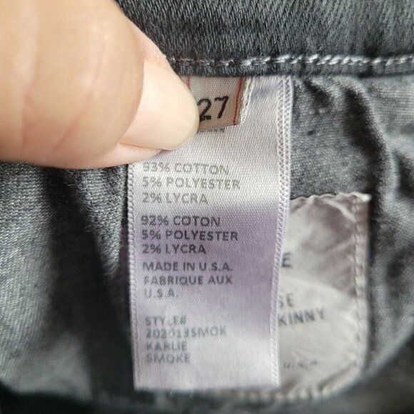 Baldwin Sz 27 Karlie Jeans High Rise Cropped Skinny Light Black Wash Exc Cond - Picture 11 of 11